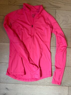 Reebok Hot Pink Long Sleeve Half-Zip Performance Top